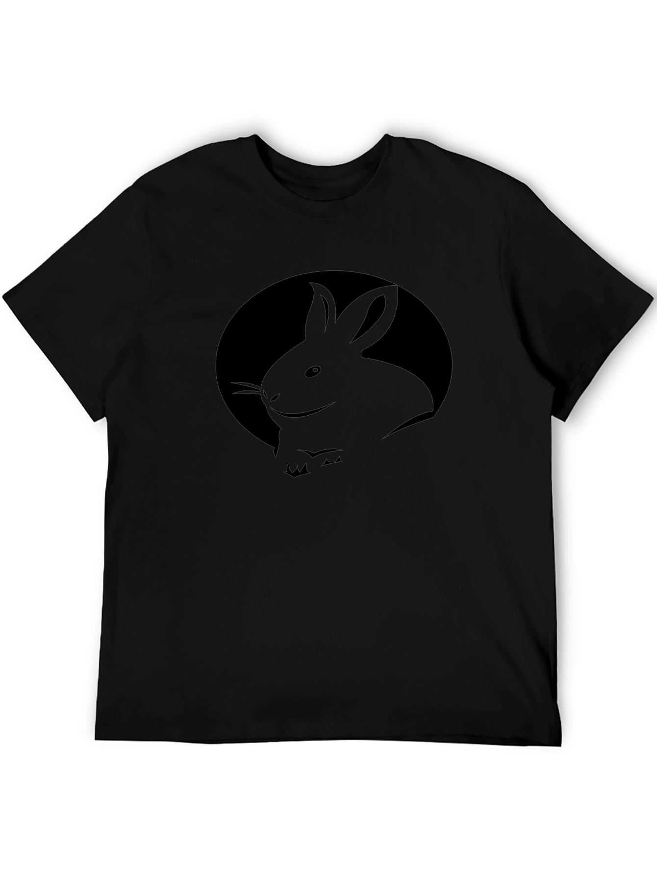 Rabbit Silhouette Graphic T-Shirt - Unisex Black Tee