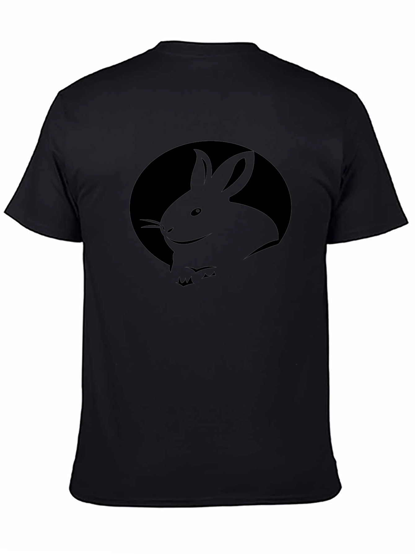 Rabbit Silhouette Graphic T-Shirt - Unisex Black Tee