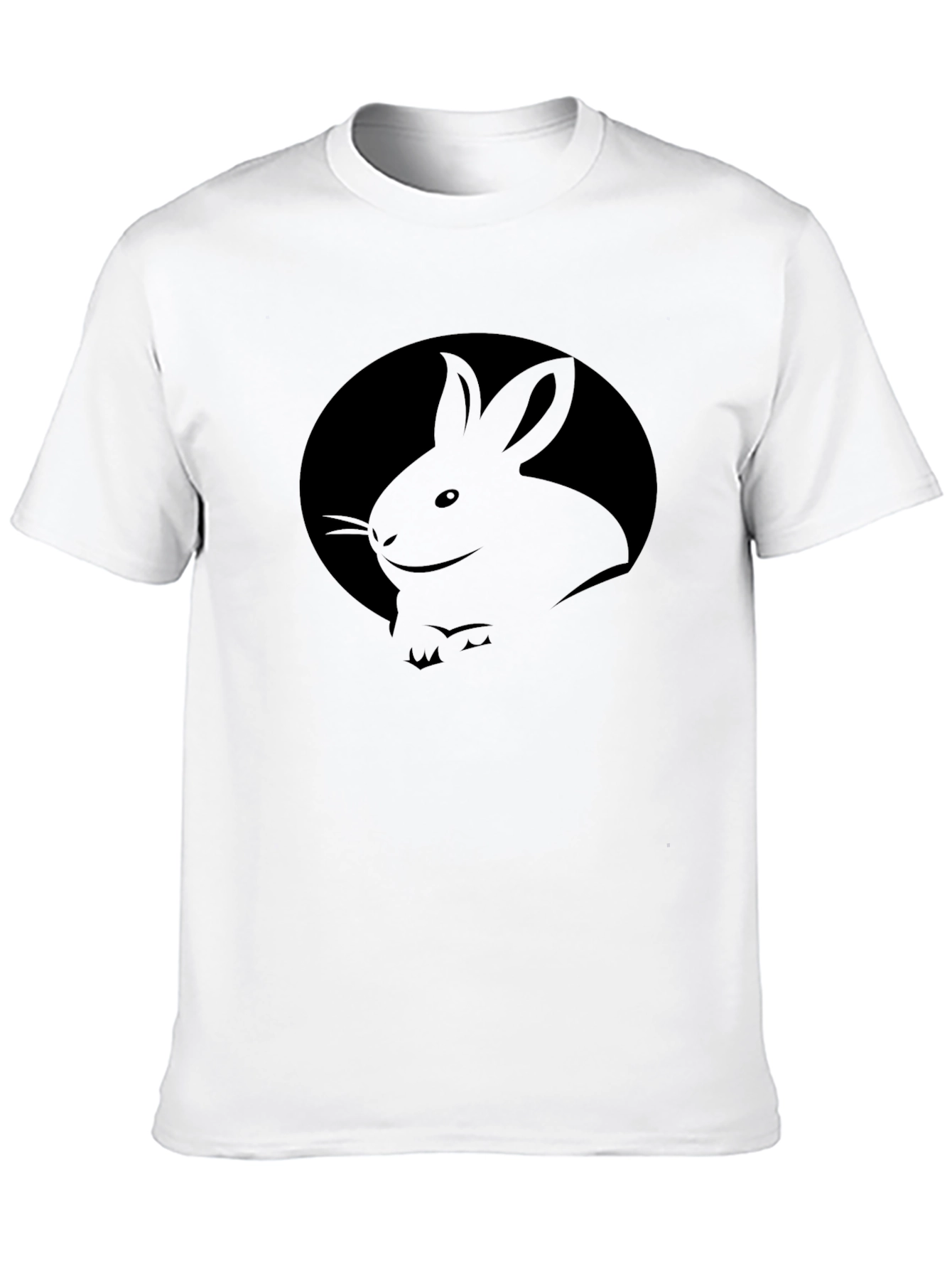 Rabbit Silhouette Graphic T-Shirt - Unisex Black Tee