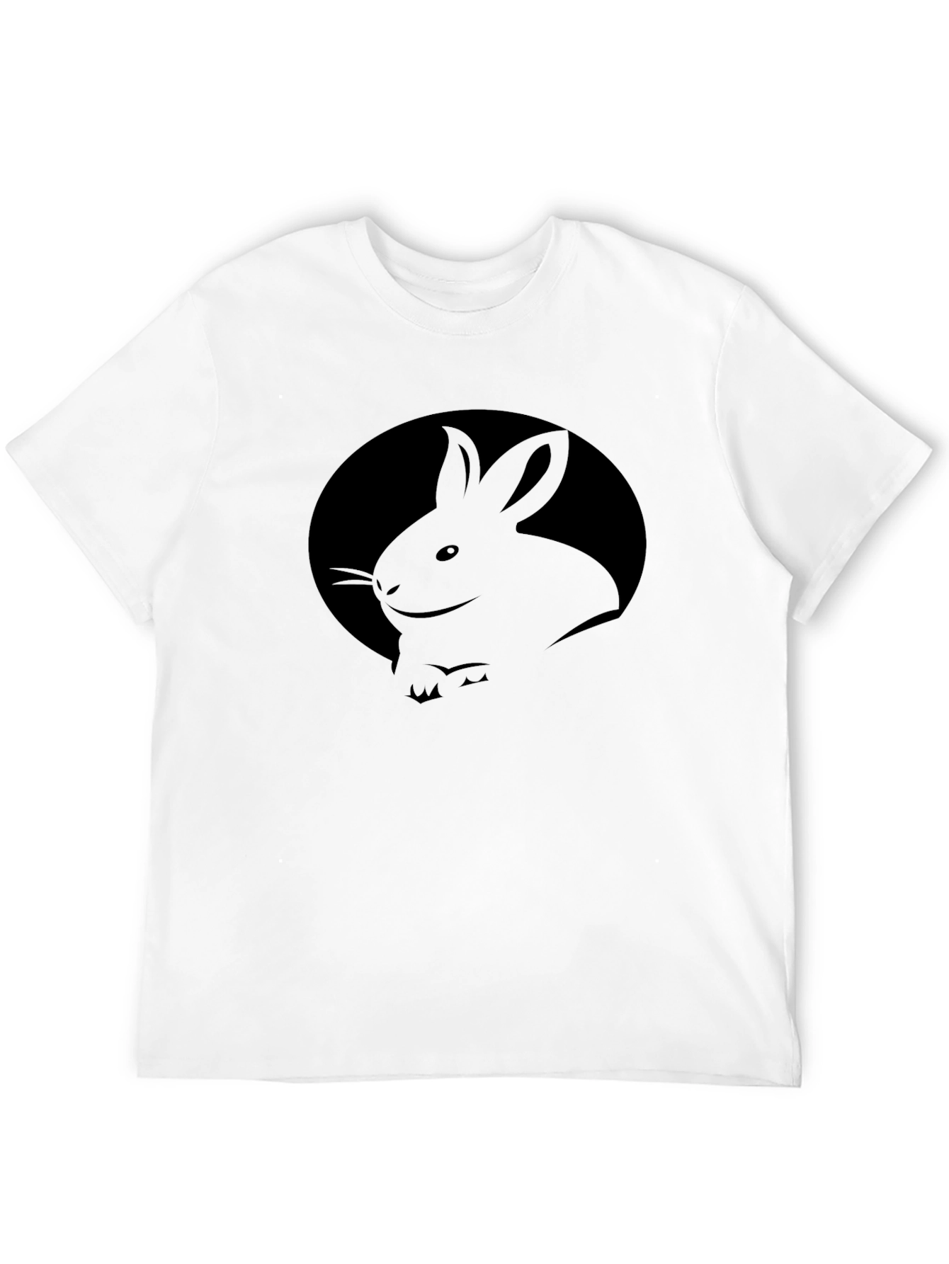 Rabbit Silhouette Graphic T-Shirt - Unisex Black Tee