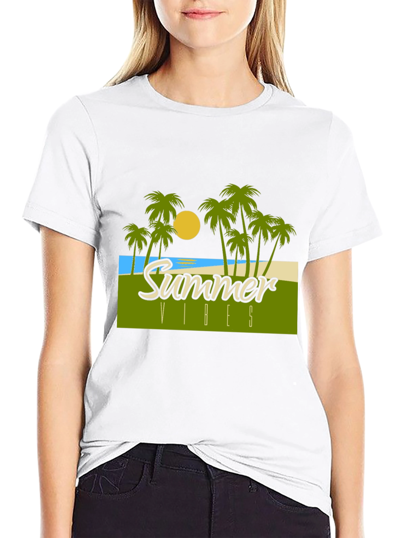Summer Vibes Graphic T-Shirt - Tropical Design