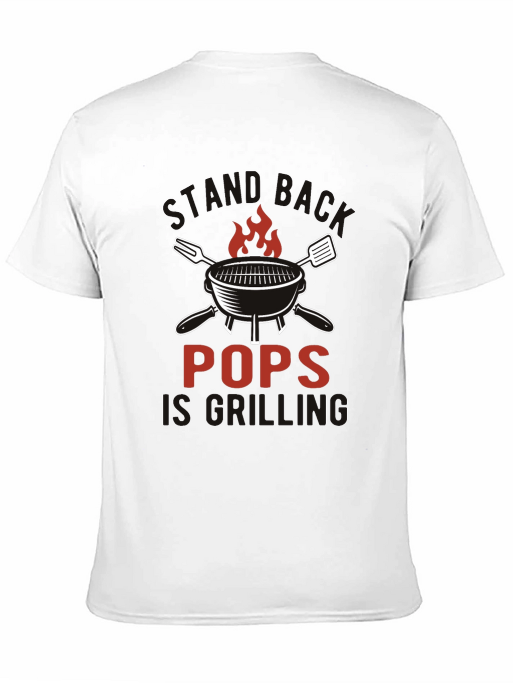 Pops is Grilling Black Cotton T-Shirt