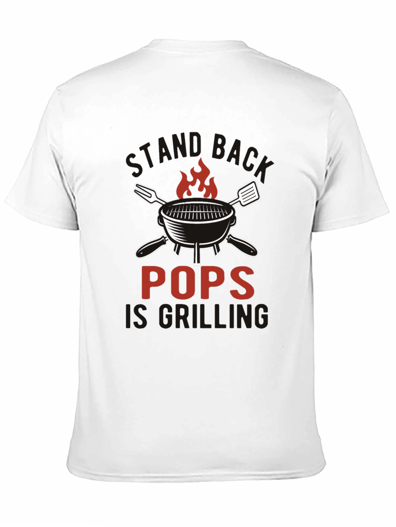 Pops is Grilling Black Cotton T-Shirt