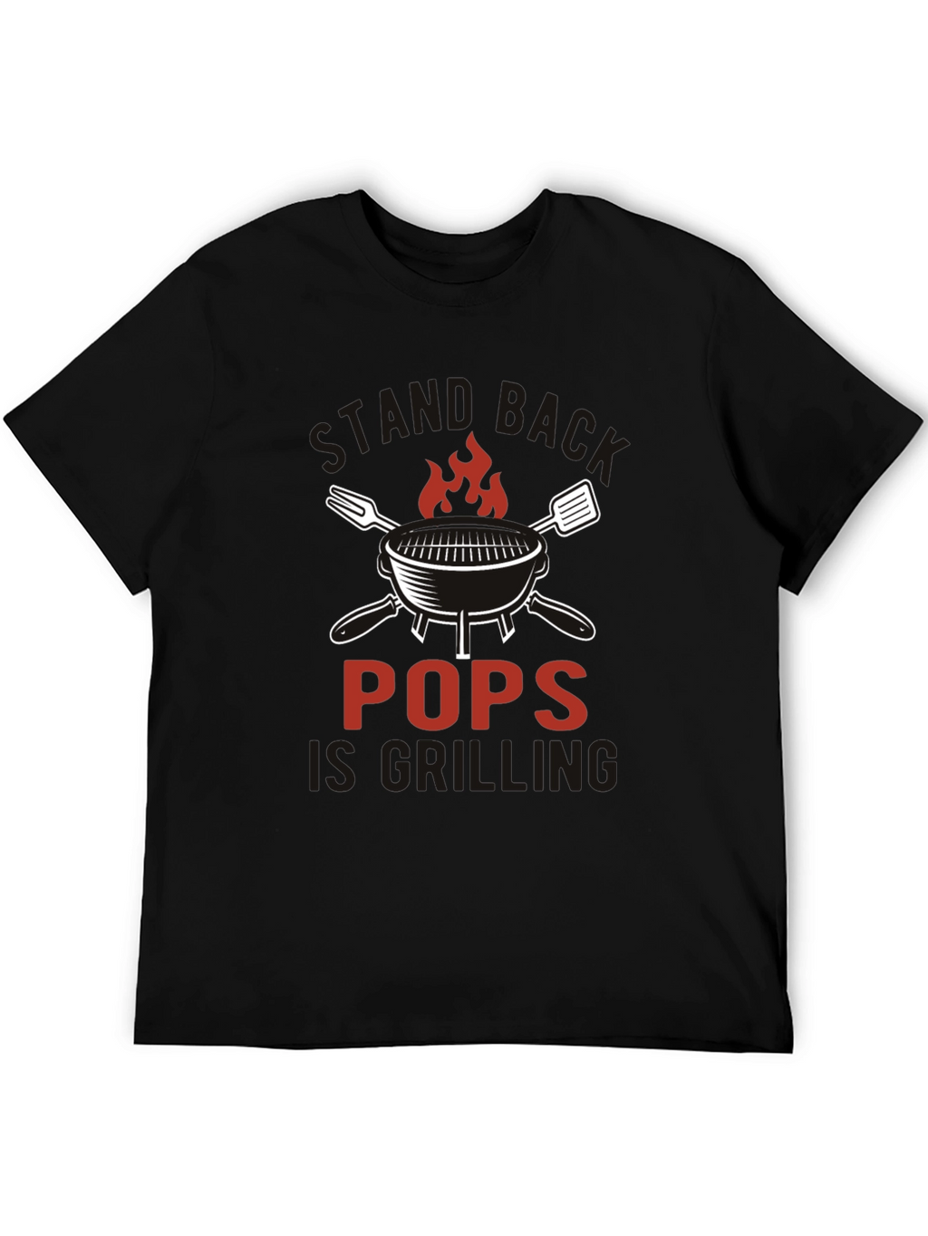 Pops is Grilling Black Cotton T-Shirt