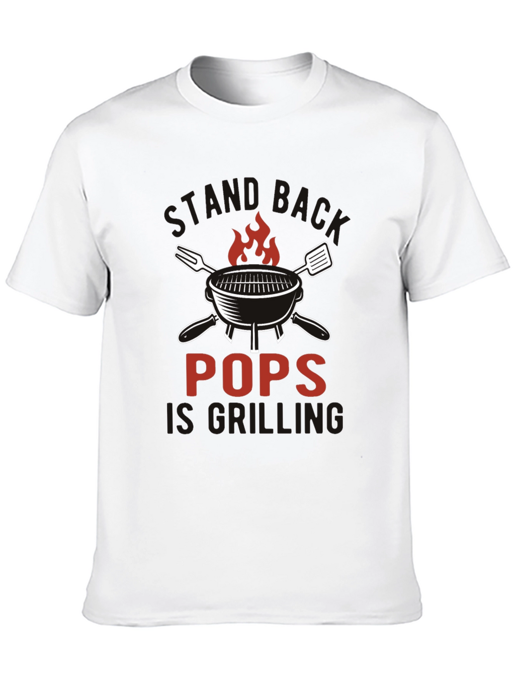 Pops is Grilling Black Cotton T-Shirt