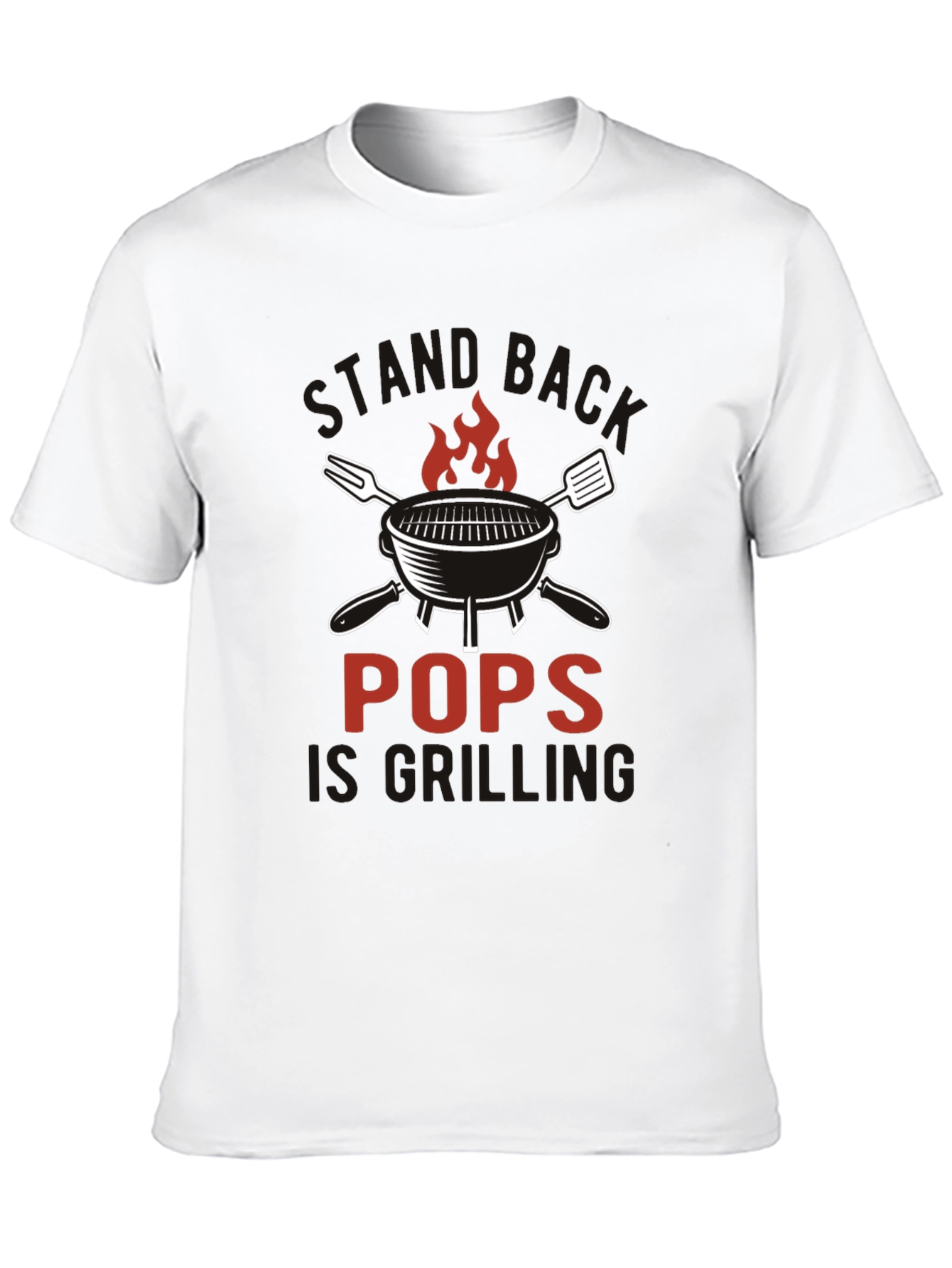 Pops is Grilling Black Cotton T-Shirt