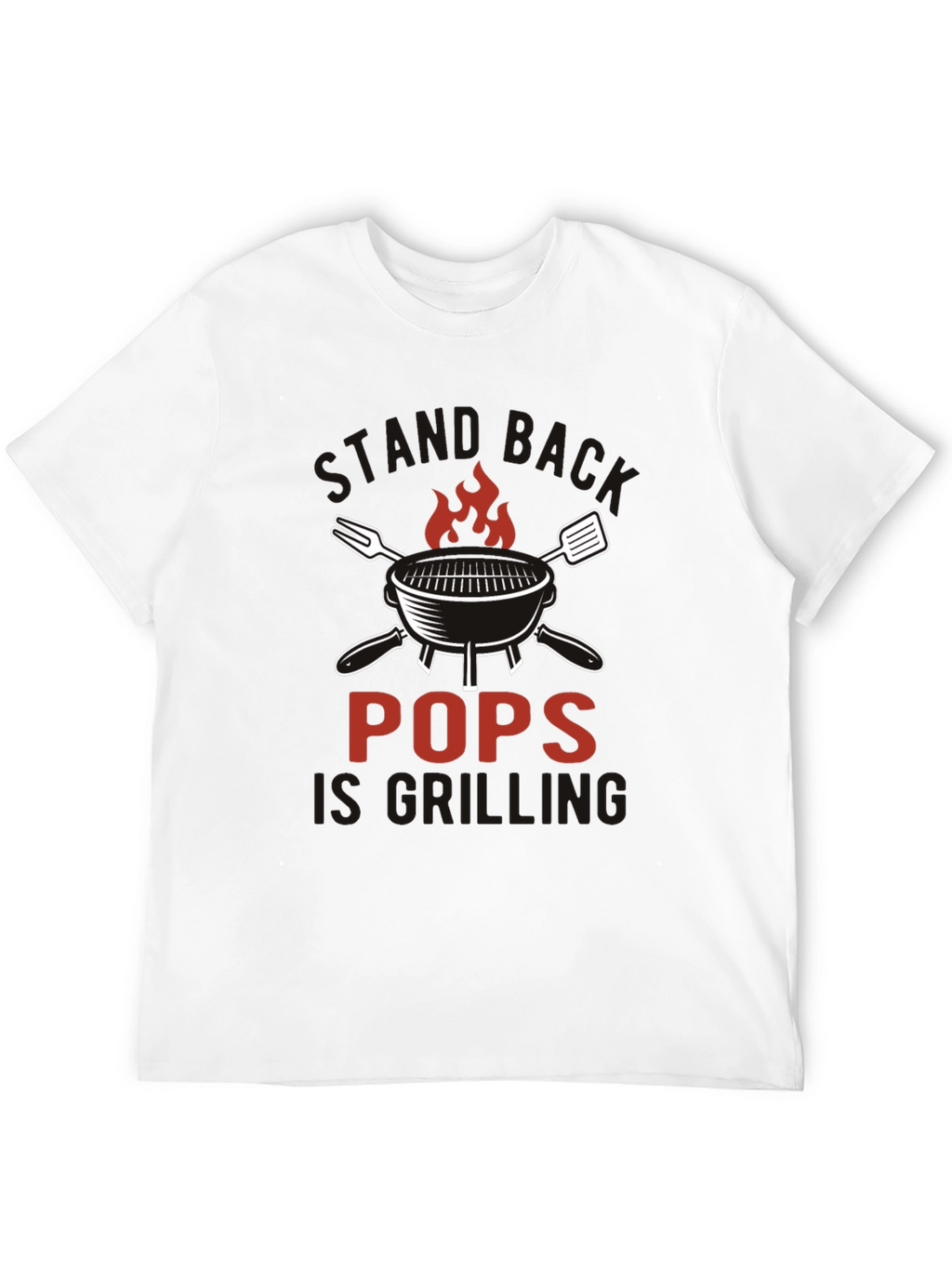 Pops is Grilling Black Cotton T-Shirt