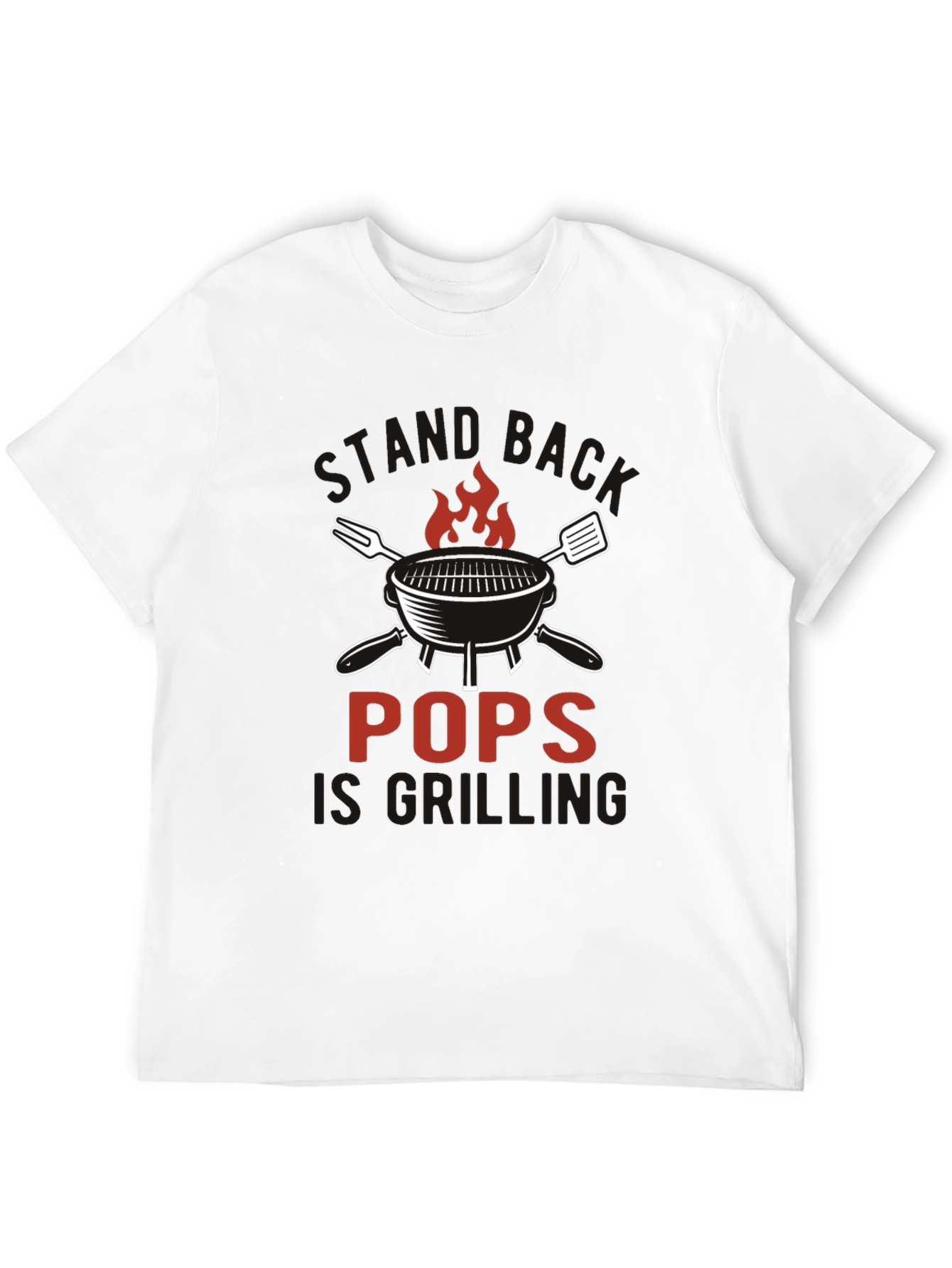 Pops is Grilling Black Cotton T-Shirt