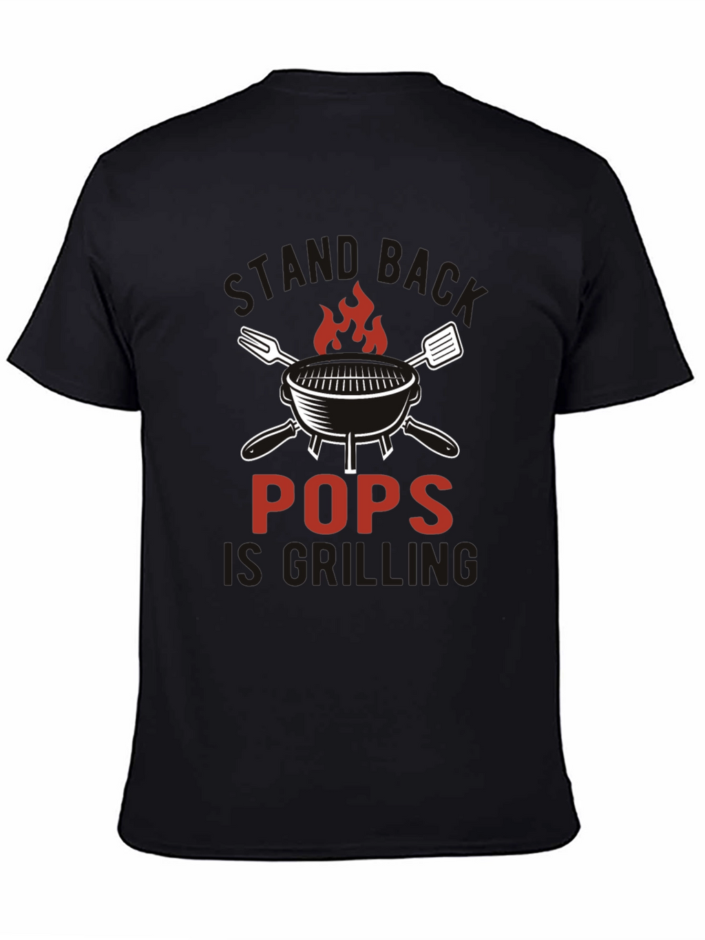Pops is Grilling Black Cotton T-Shirt