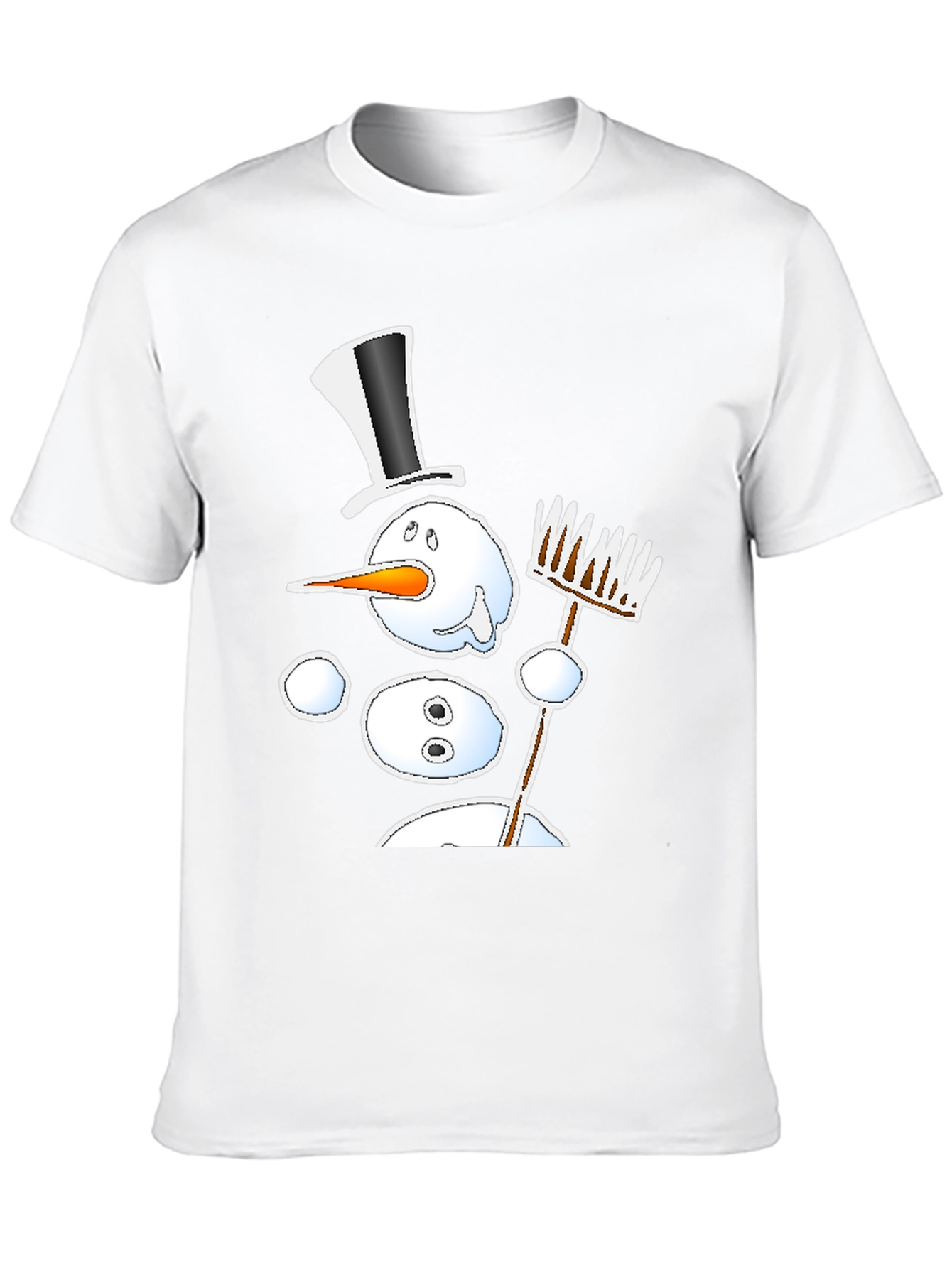 Melting Snowman Graphic Tee - Winter Fun