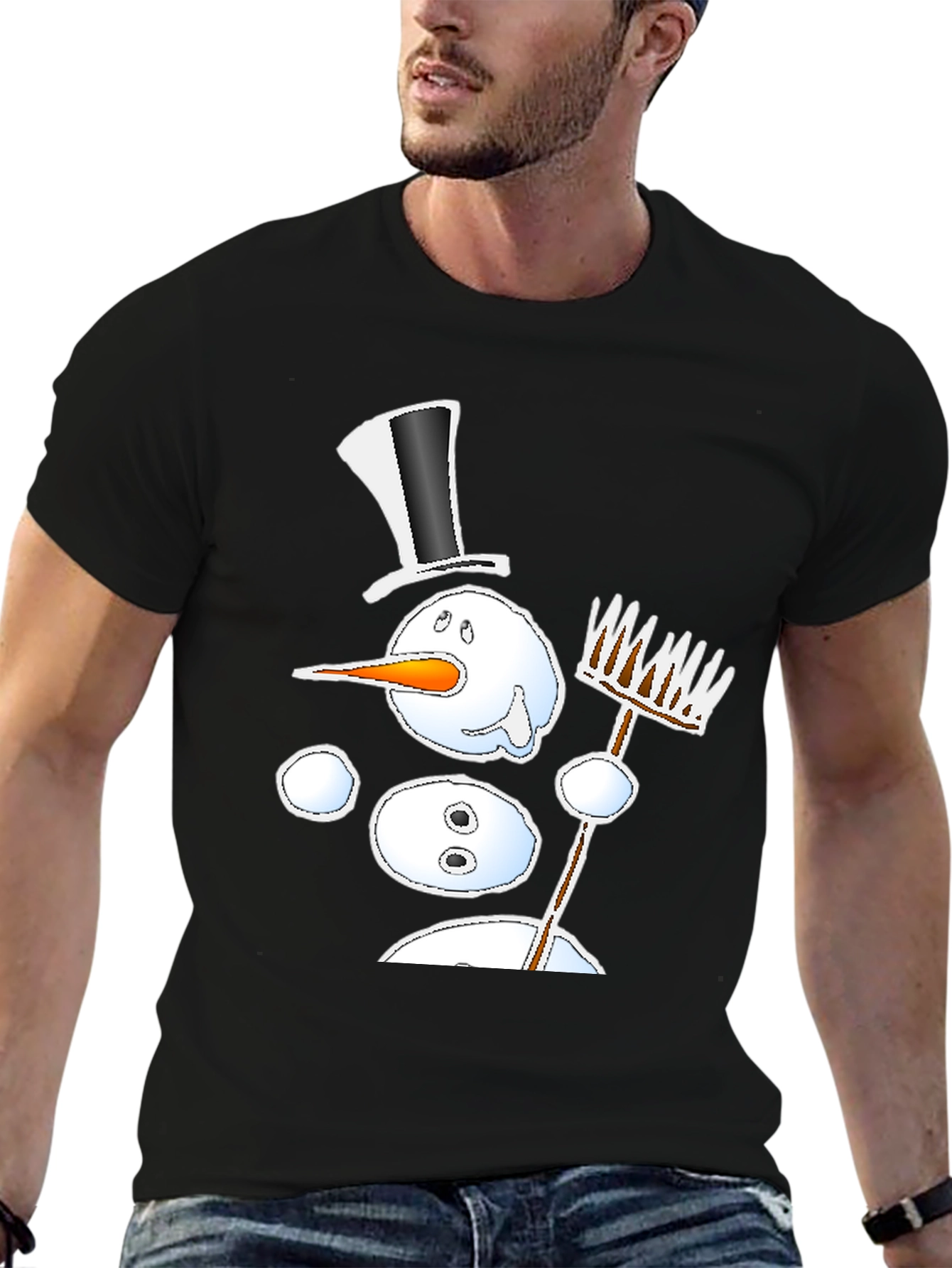 Melting Snowman Graphic Tee - Winter Fun