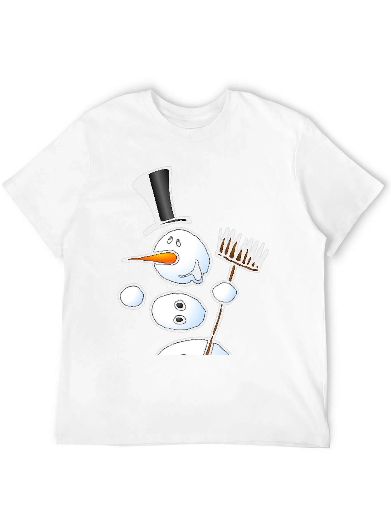 Melting Snowman Graphic Tee - Winter Fun