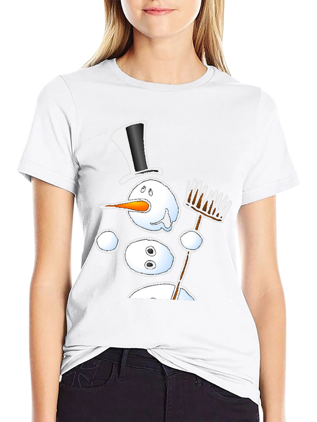 Melting Snowman Graphic Tee - Winter Fun