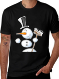 Melting Snowman Graphic Tee - Winter Fun