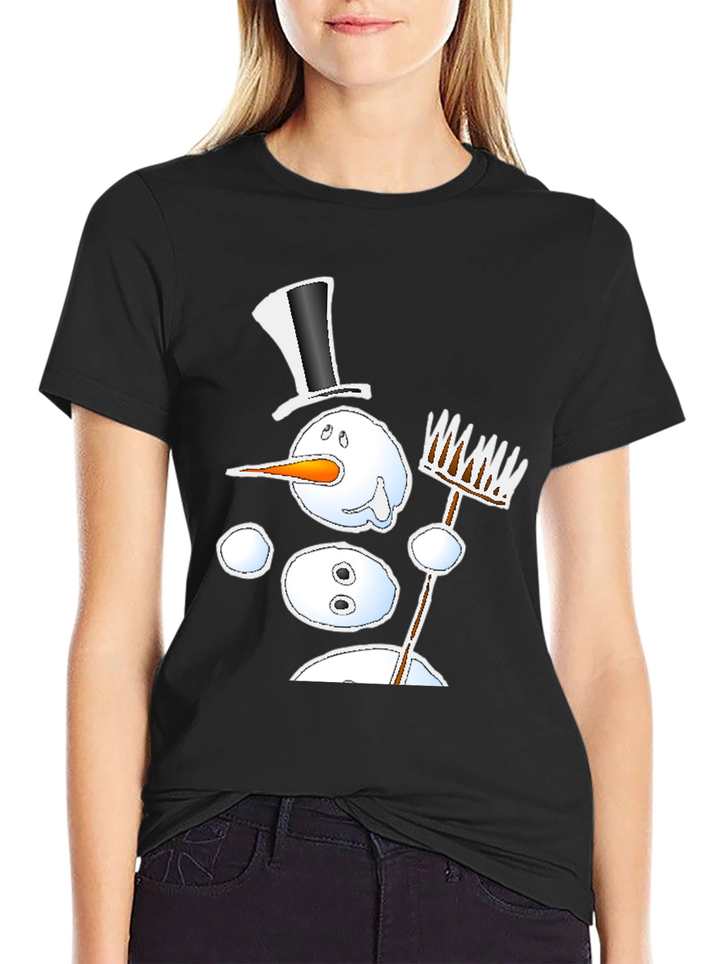 Melting Snowman Graphic Tee - Winter Fun