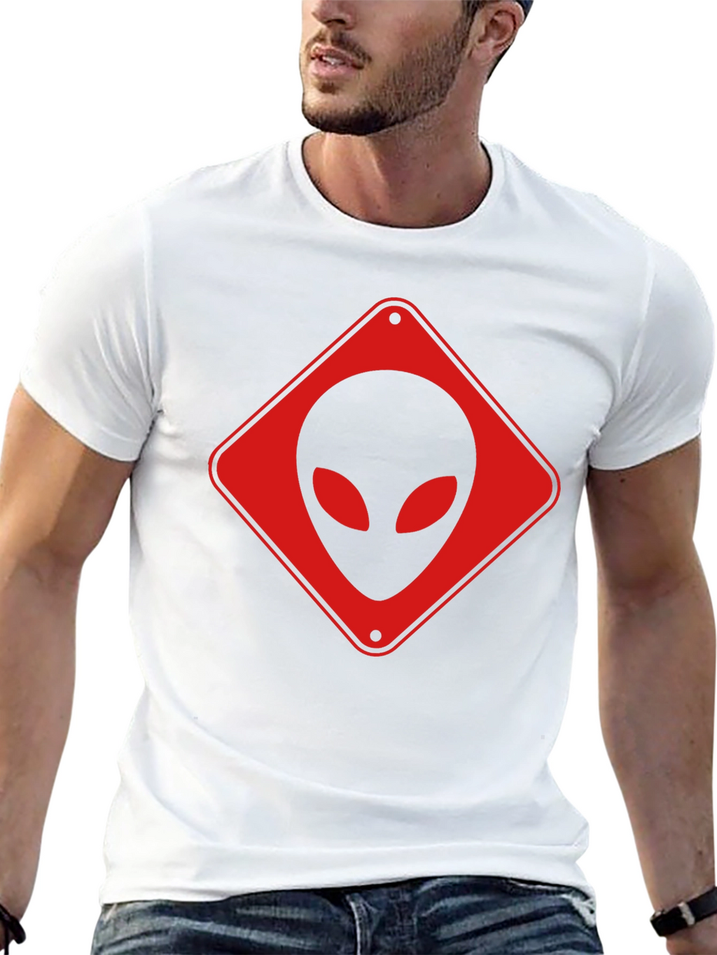 Alien Crossing Black T-Shirt