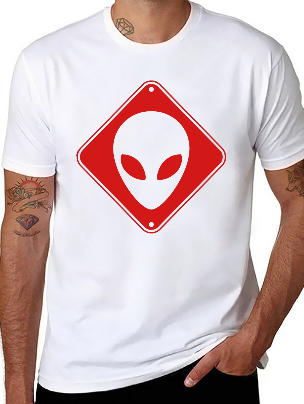 Alien Crossing Black T-Shirt