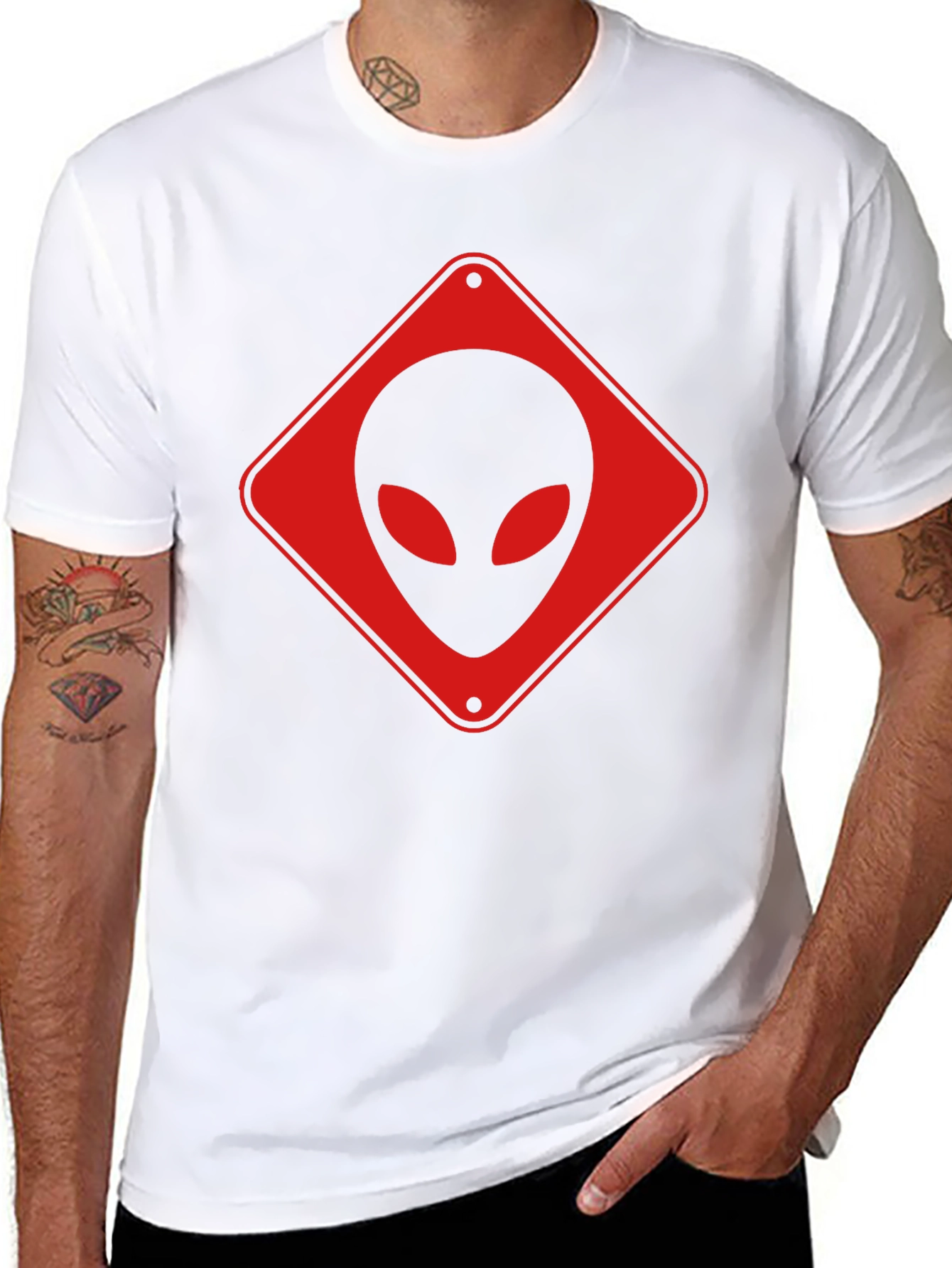 Alien Crossing Black T-Shirt