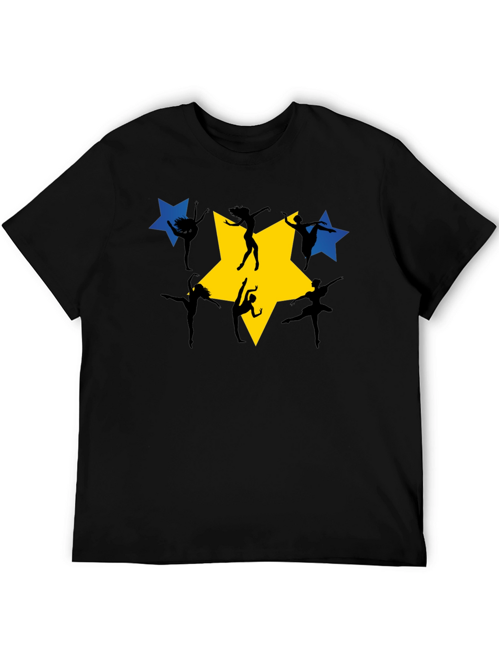 Dance Star Graphic Tee - Black Cotton T-Shirt