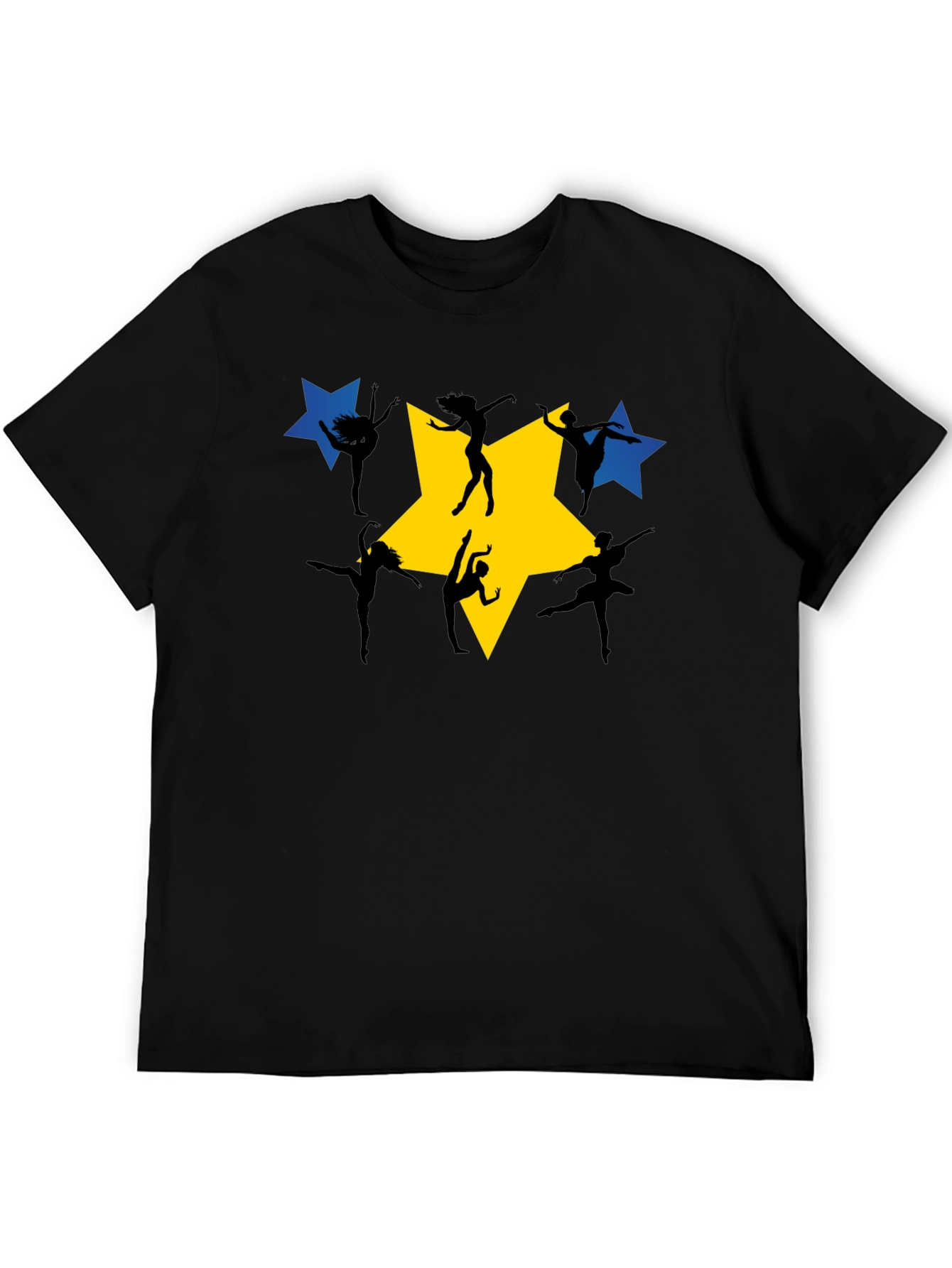 Dance Star Graphic Tee - Black Cotton T-Shirt