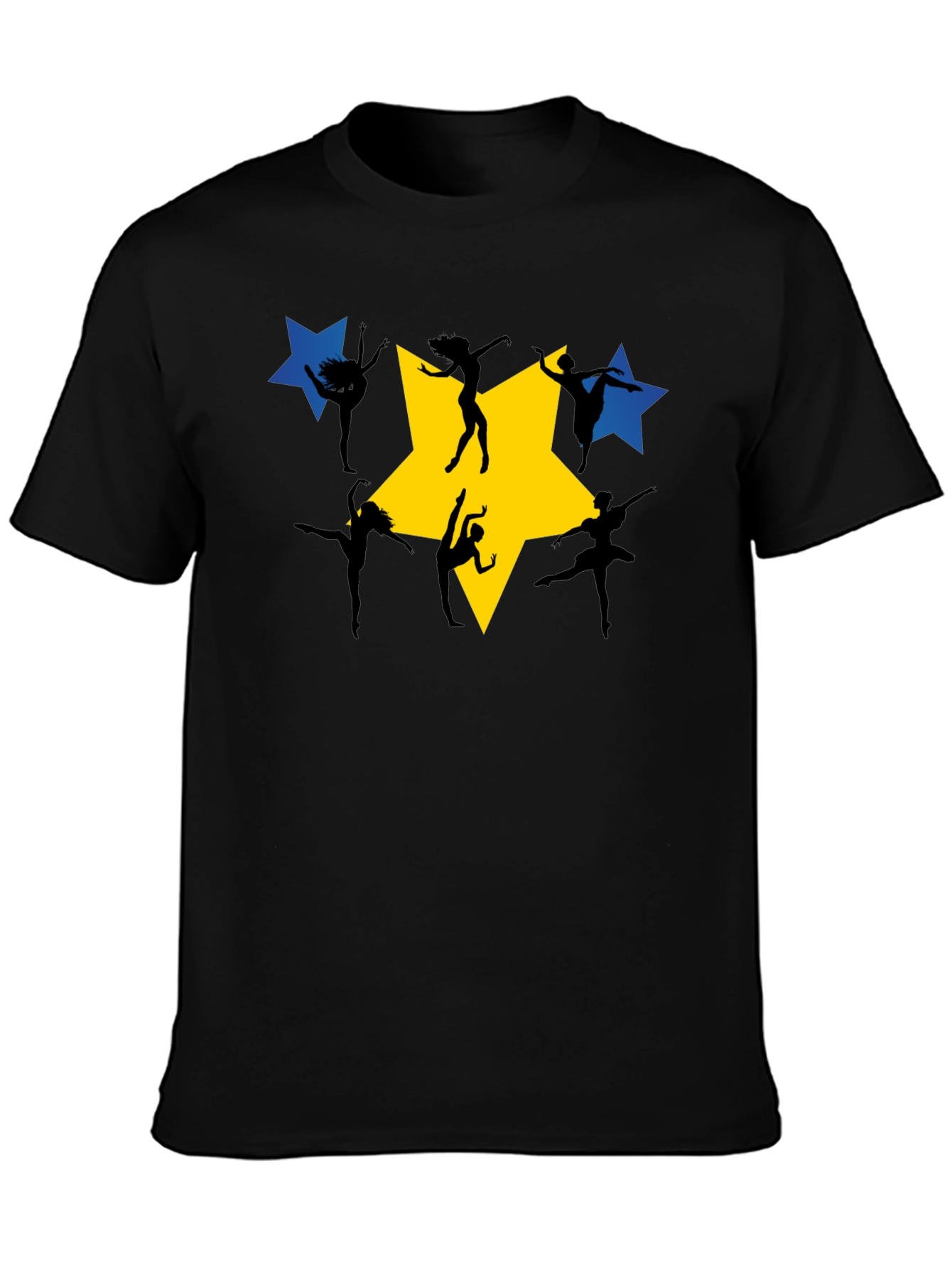 Dance Star Graphic Tee - Black Cotton T-Shirt