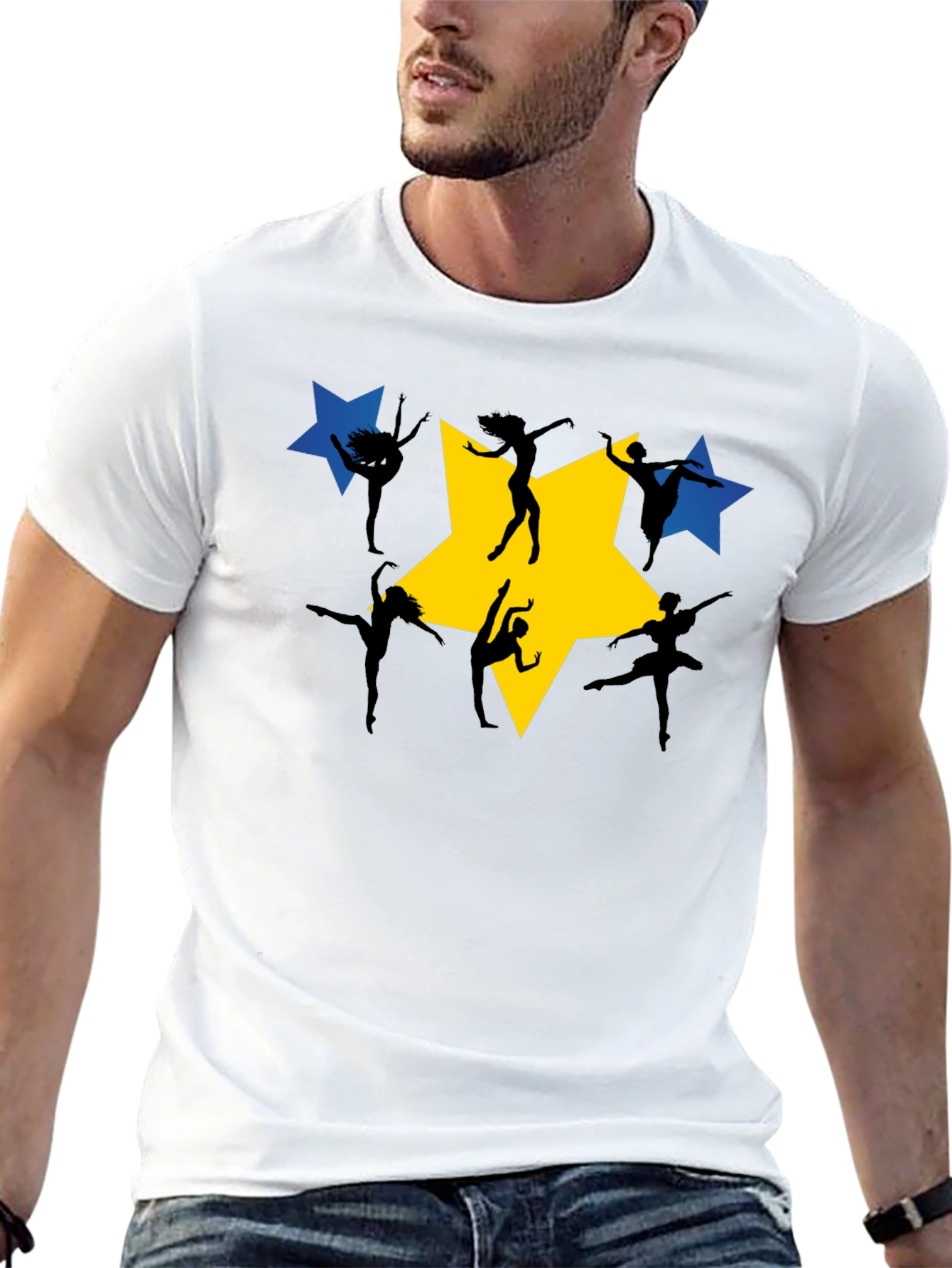 Dance Star Graphic Tee - Black Cotton T-Shirt
