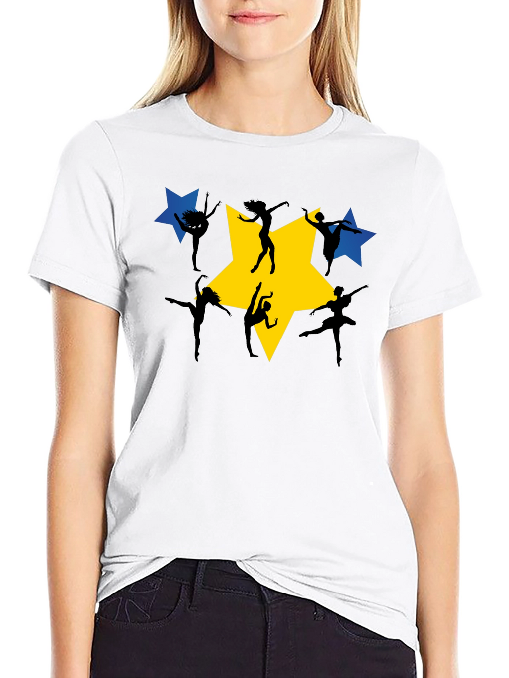 Dance Star Graphic Tee - Black Cotton T-Shirt