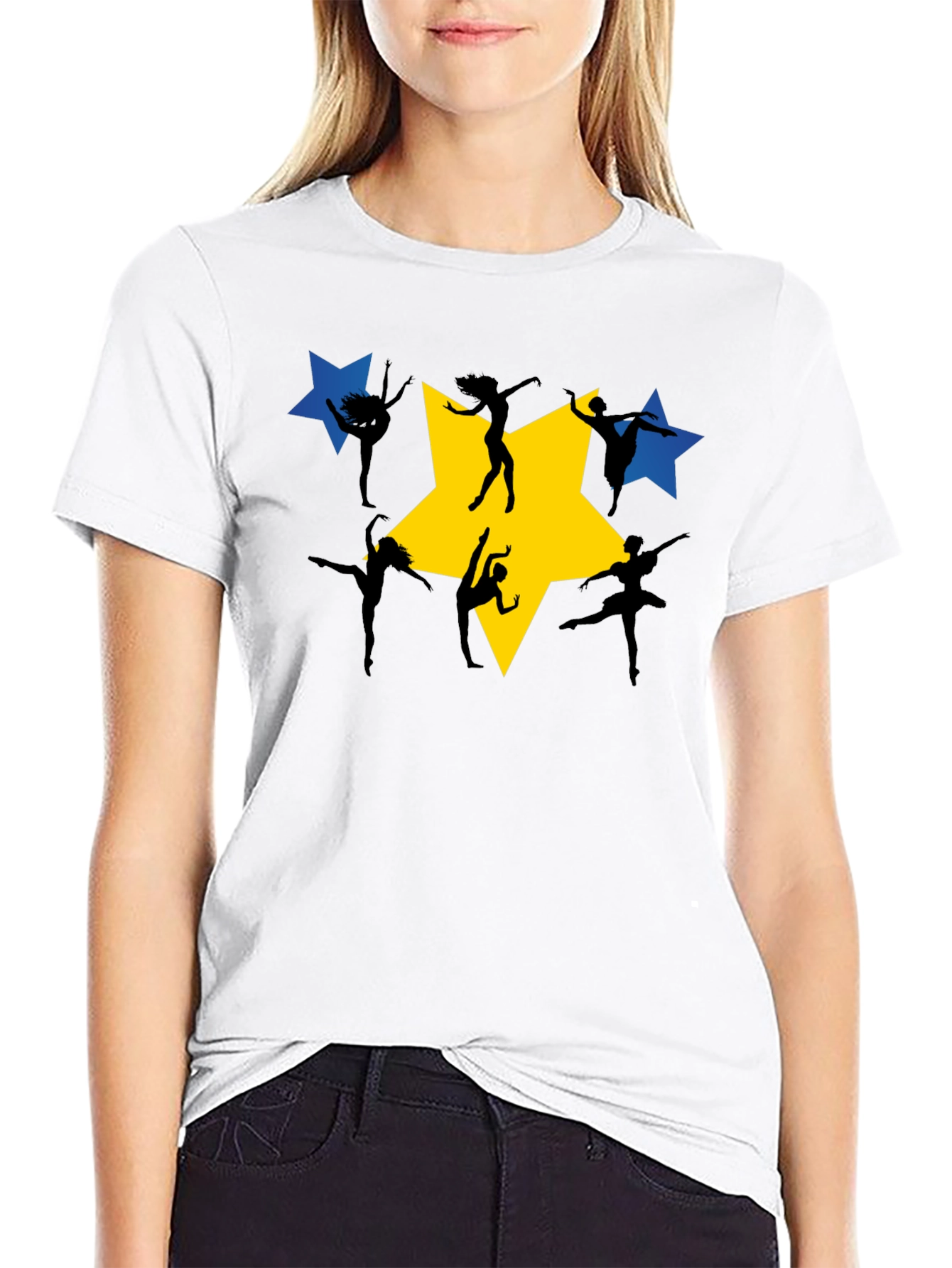 Dance Star Graphic Tee - Black Cotton T-Shirt