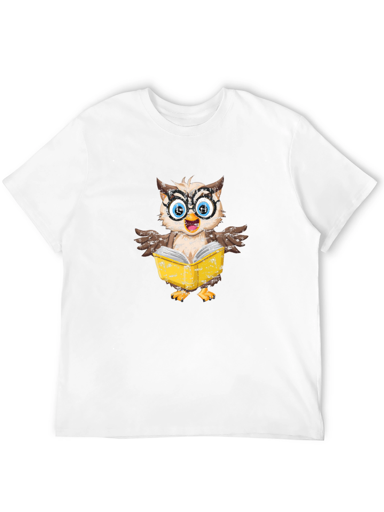 Owl Reading Book Graphic T-Shirt