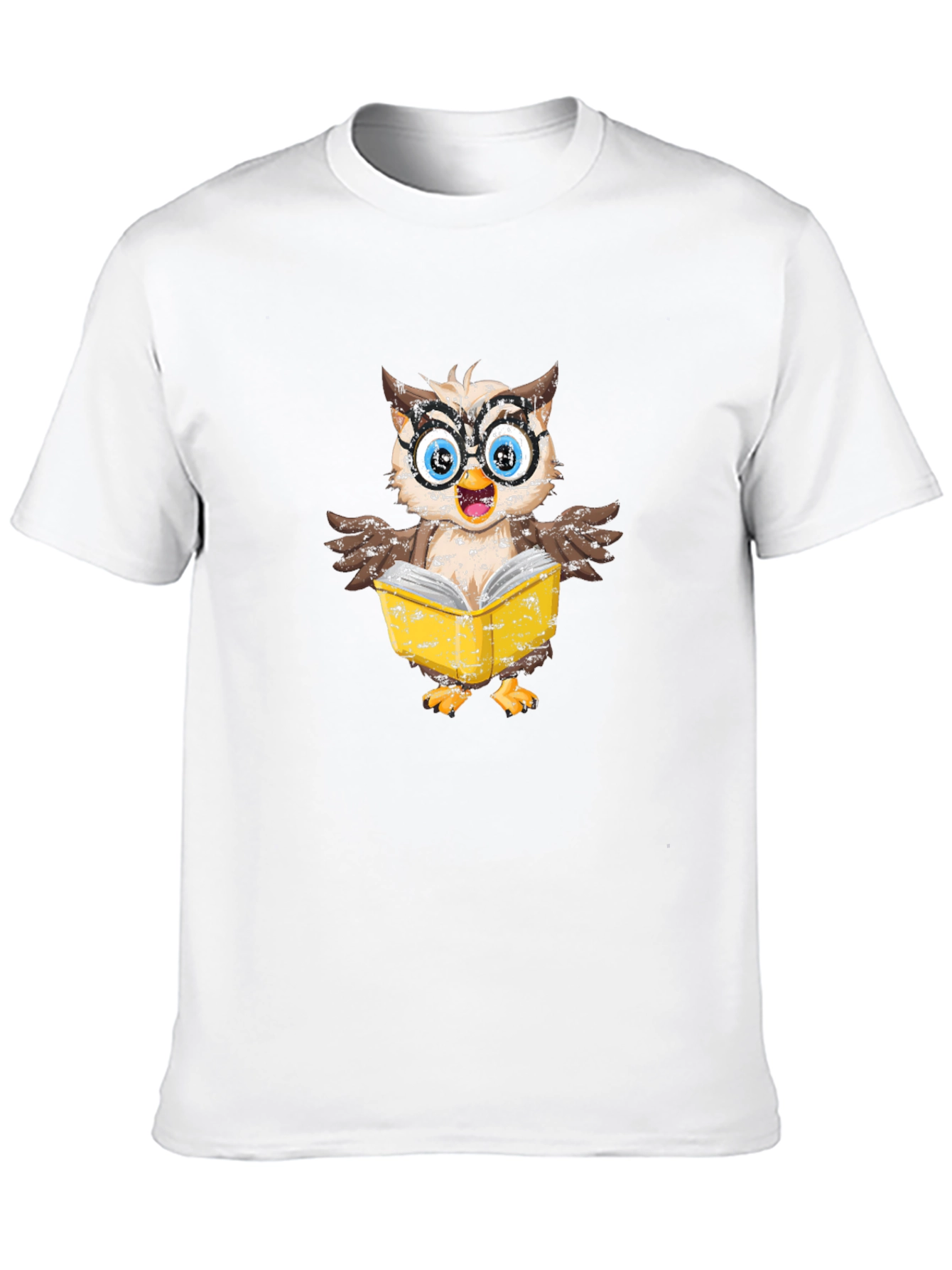 Owl Reading Book Graphic T-Shirt