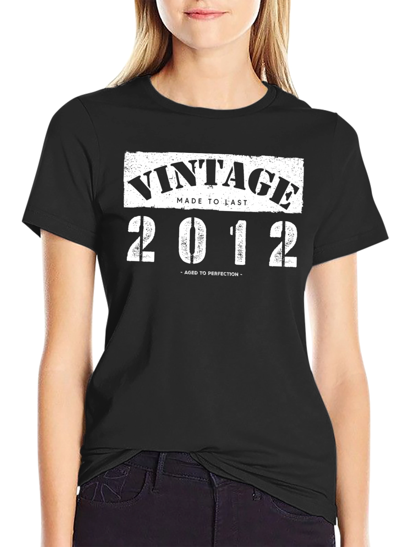 Vintage 2012 Aged to Perfection Black T-Shirt