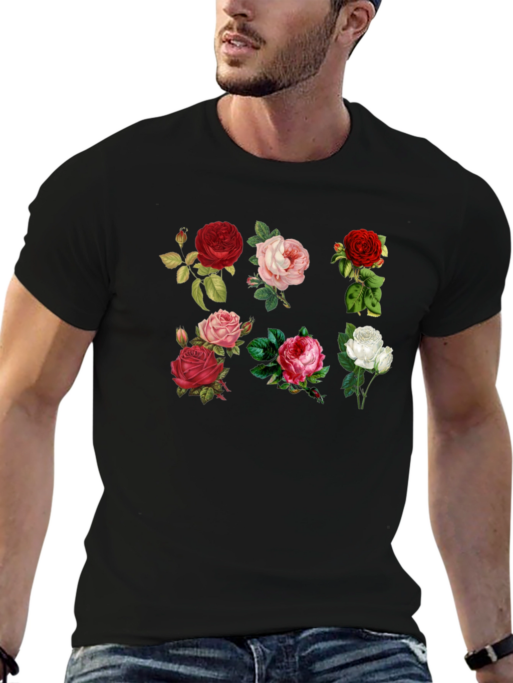 Floral Roses Graphic Print T-Shirt