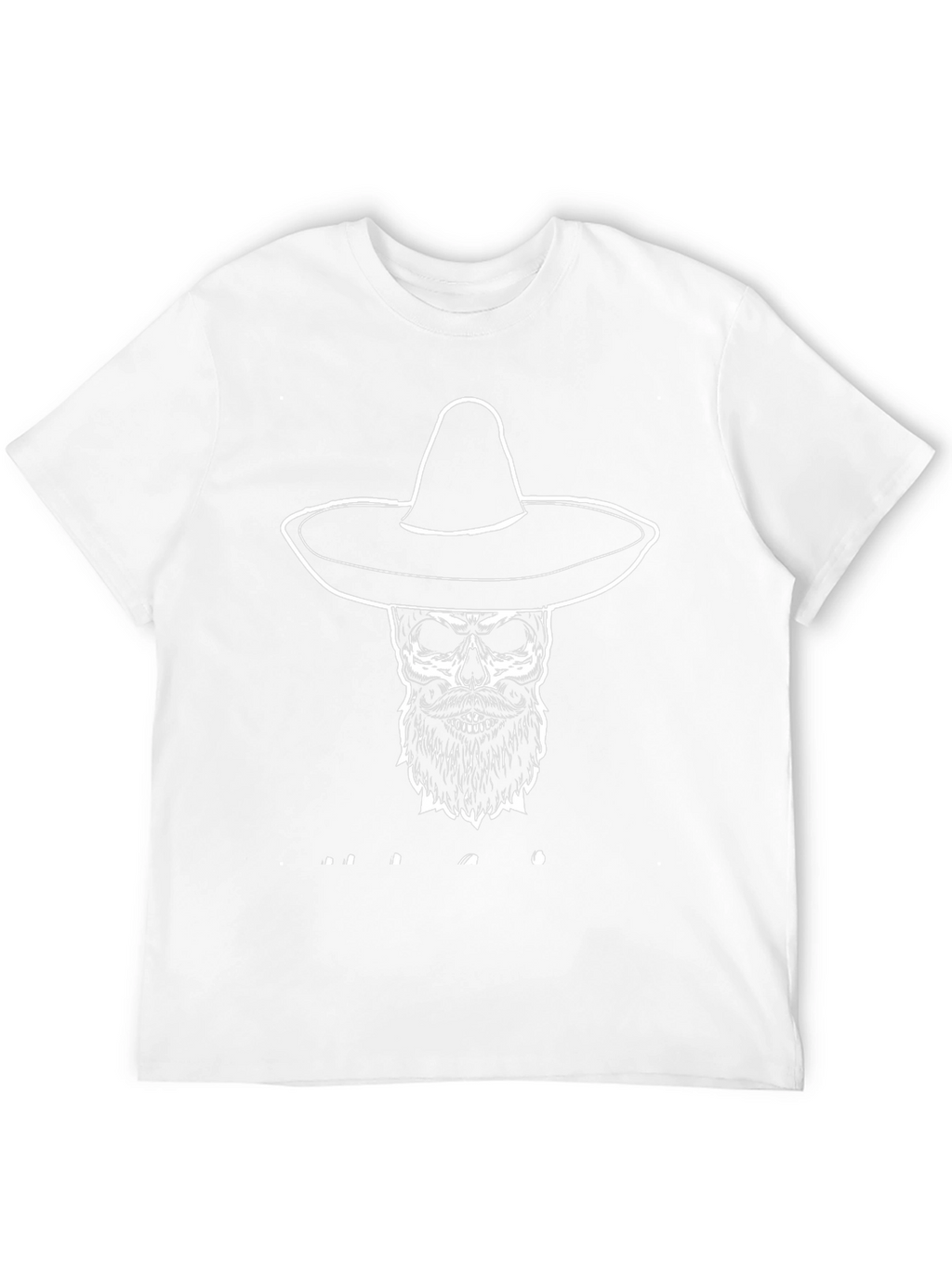 Skull in Sombrero Graphic T-Shirt - Black