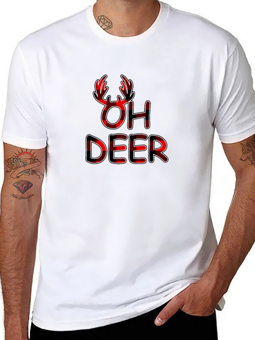 Oh Deer Buffalo Plaid Graphic Tee