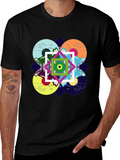 Abstract Nature Design Black T-Shirt