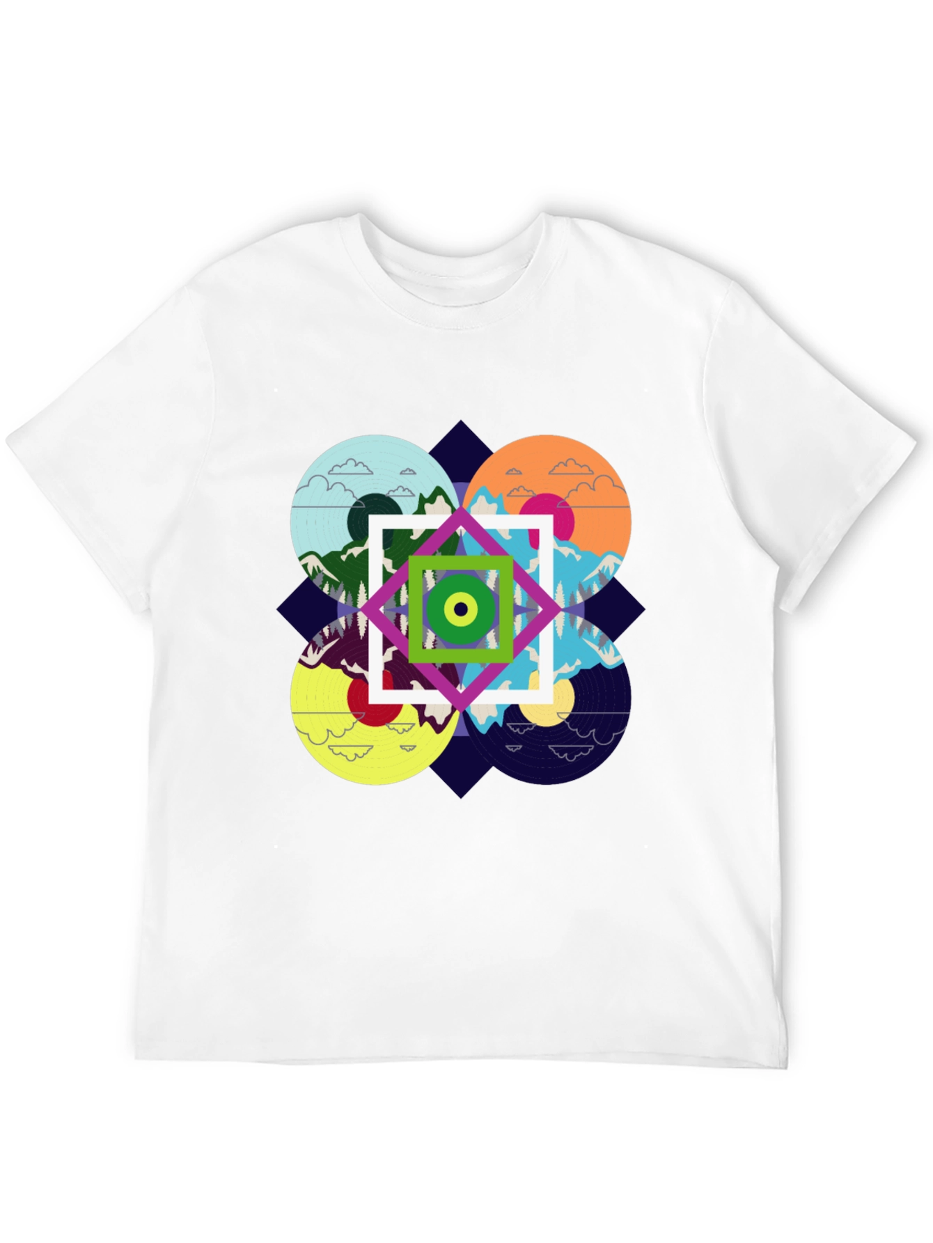 Abstract Nature Design Black T-Shirt
