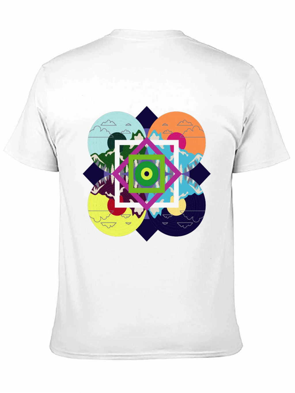 Abstract Nature Design Black T-Shirt
