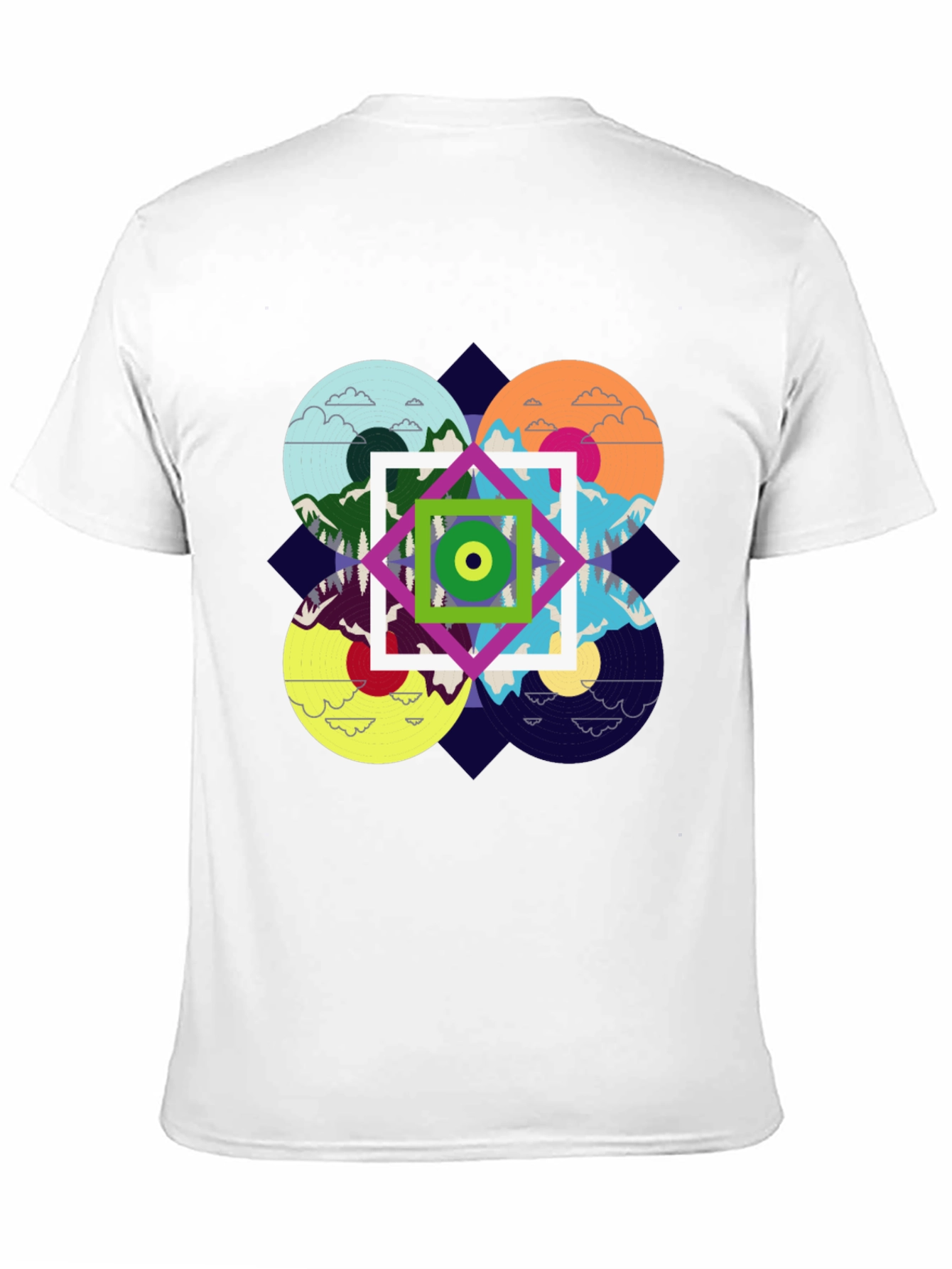 Abstract Nature Design Black T-Shirt
