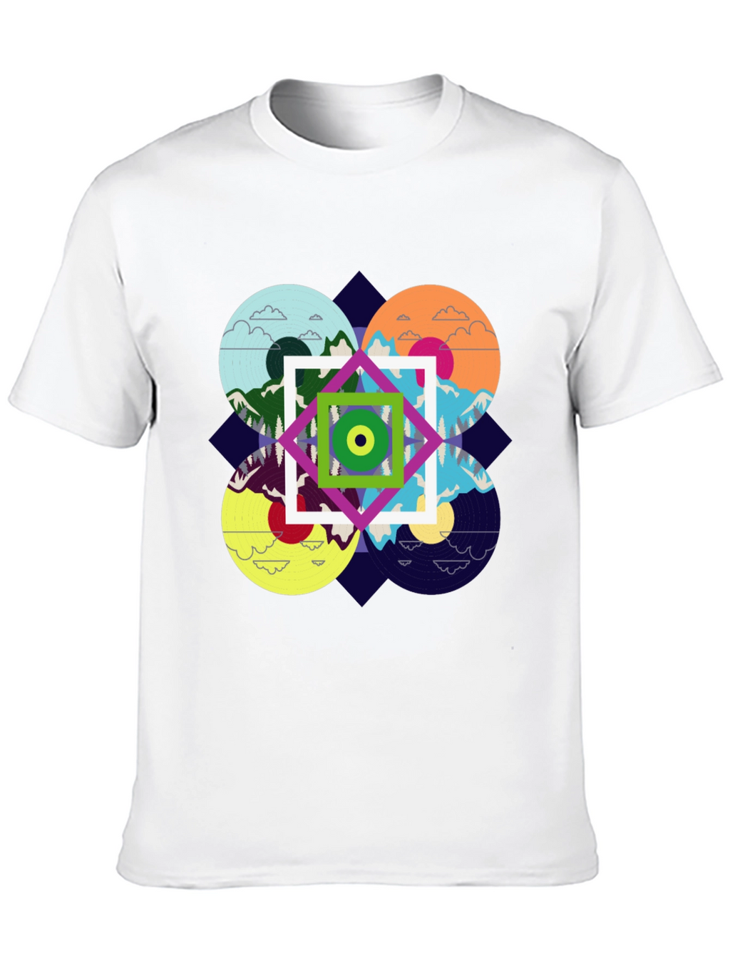 Abstract Nature Design Black T-Shirt