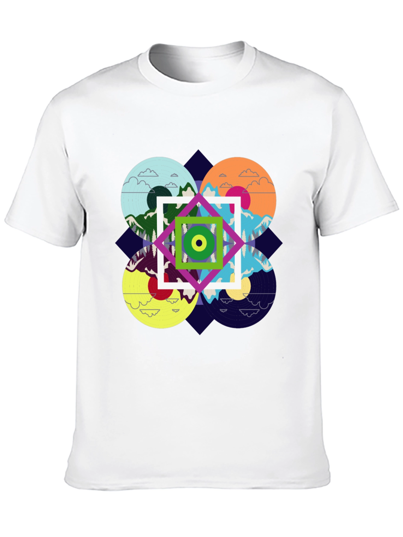 Abstract Nature Design Black T-Shirt