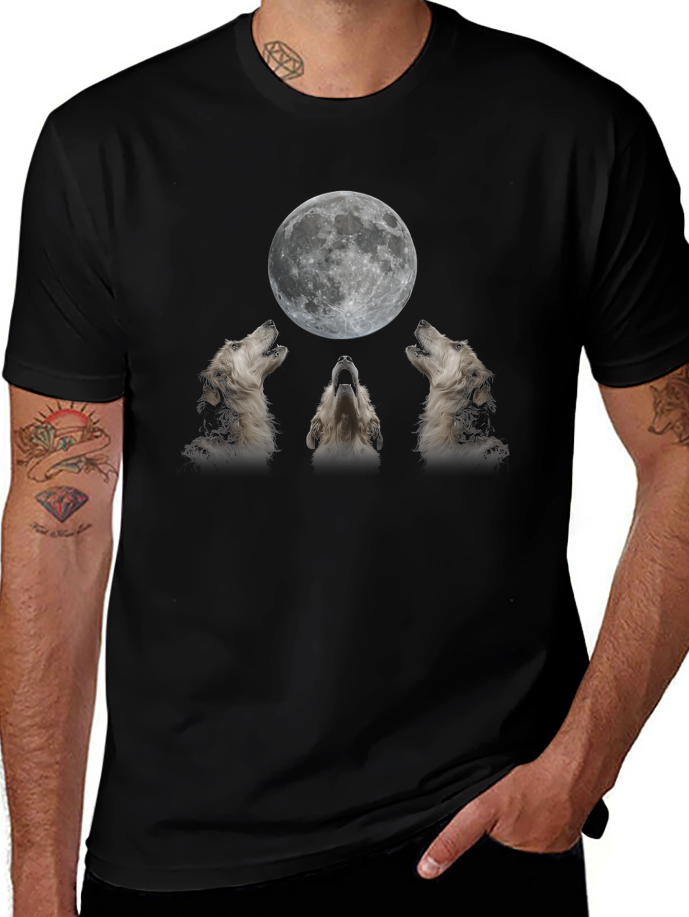 Wolf Moon Graphic Tee - Black T-Shirt