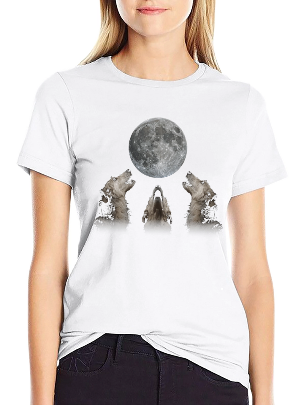 Wolf Moon Graphic Tee - Black T-Shirt
