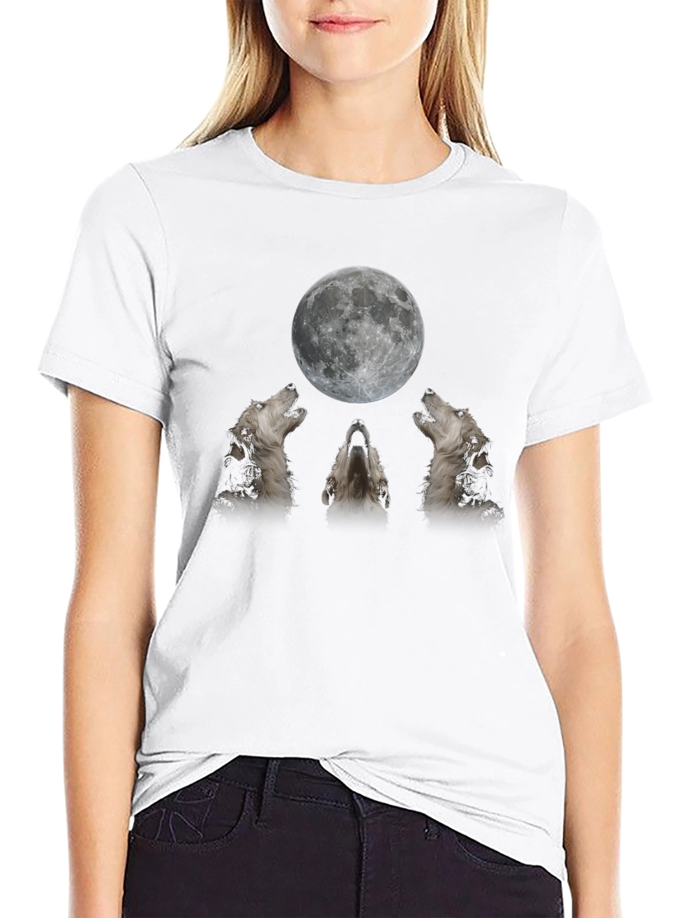 Wolf Moon Graphic Tee - Black T-Shirt
