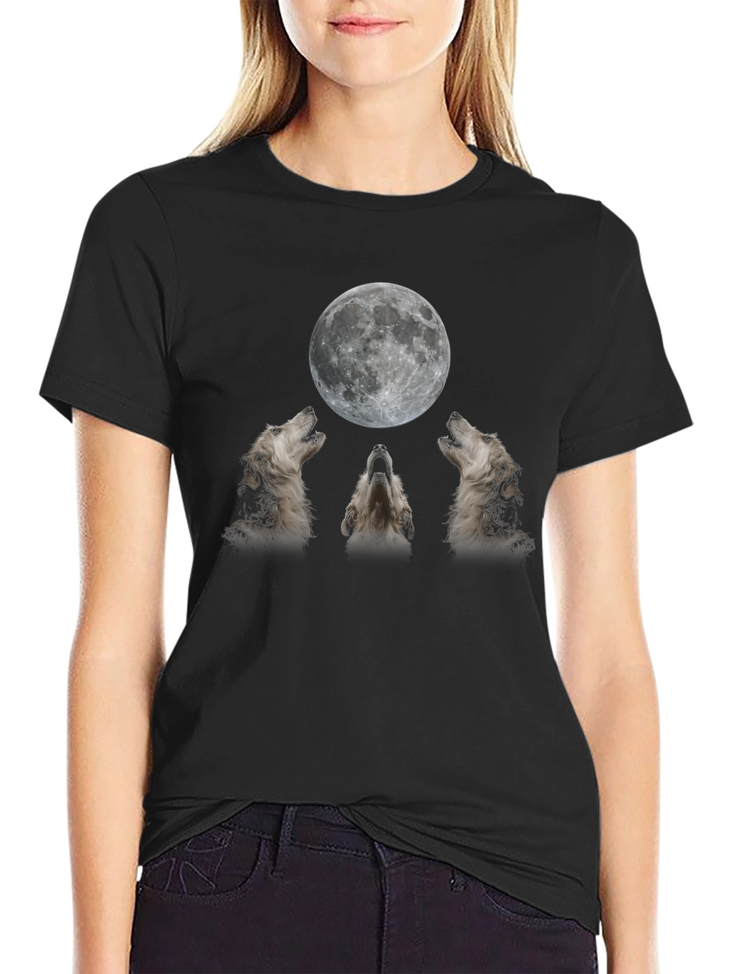 Wolf Moon Graphic Tee - Black T-Shirt