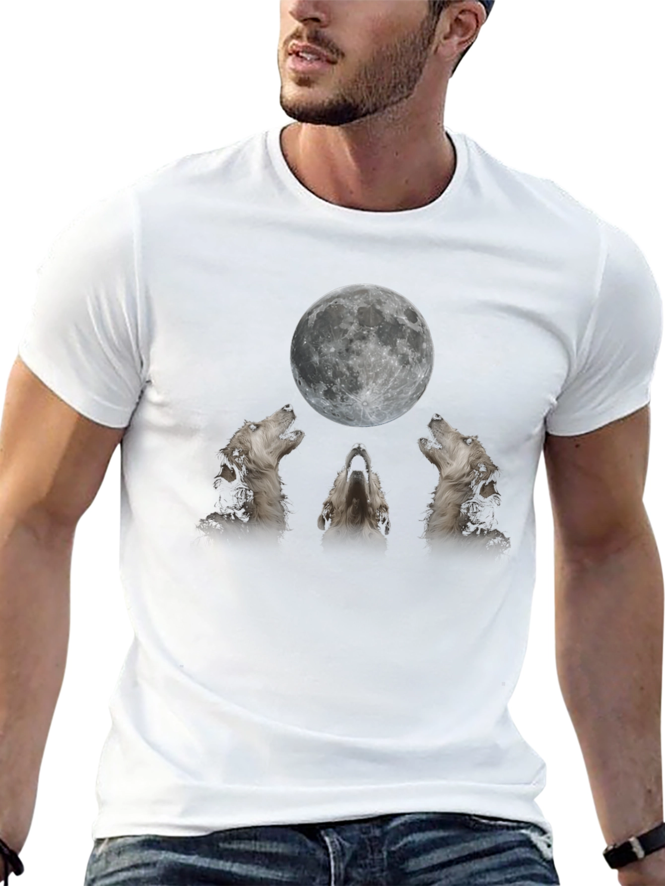 Wolf Moon Graphic Tee - Black T-Shirt