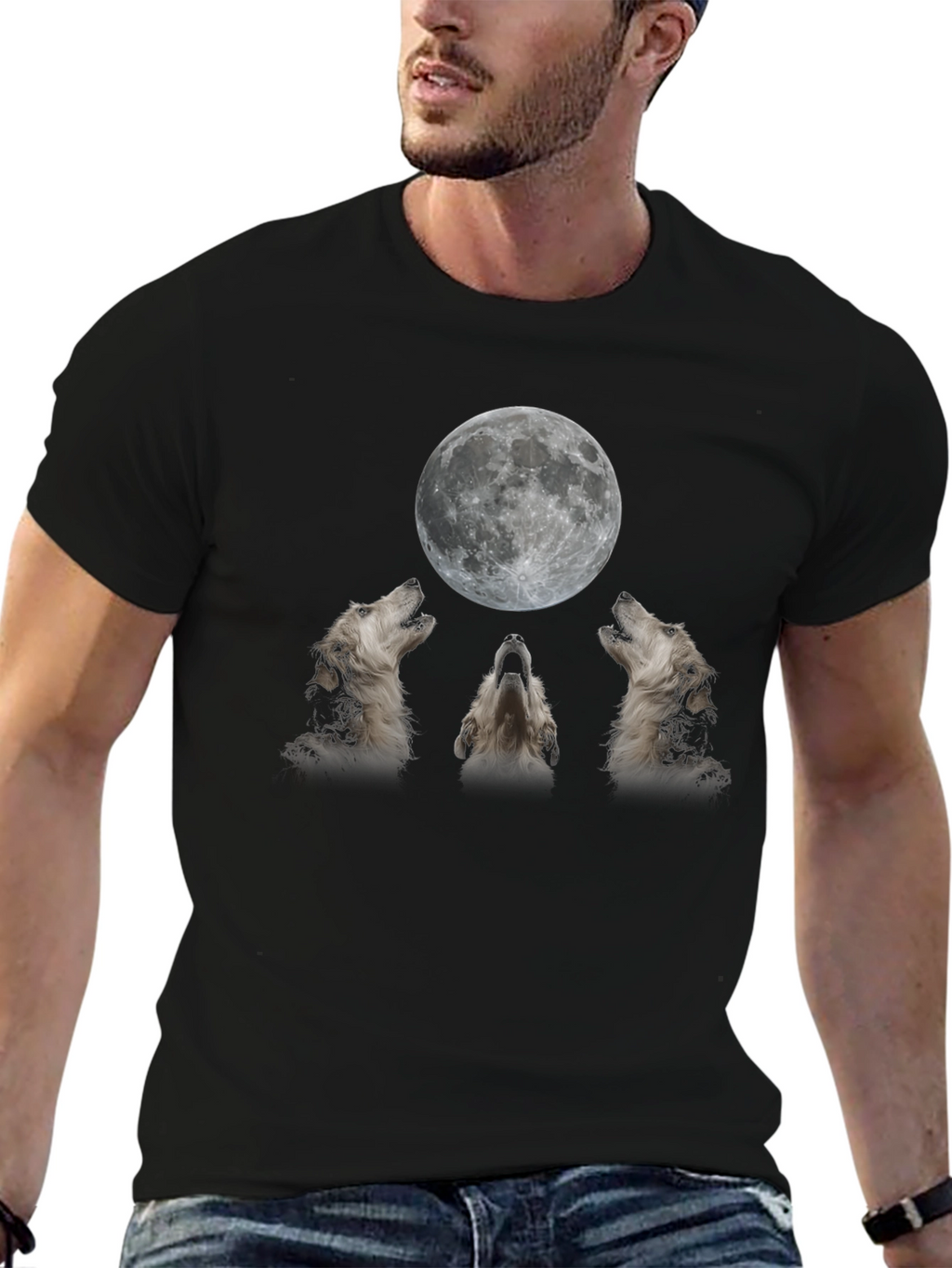 Wolf Moon Graphic Tee - Black T-Shirt