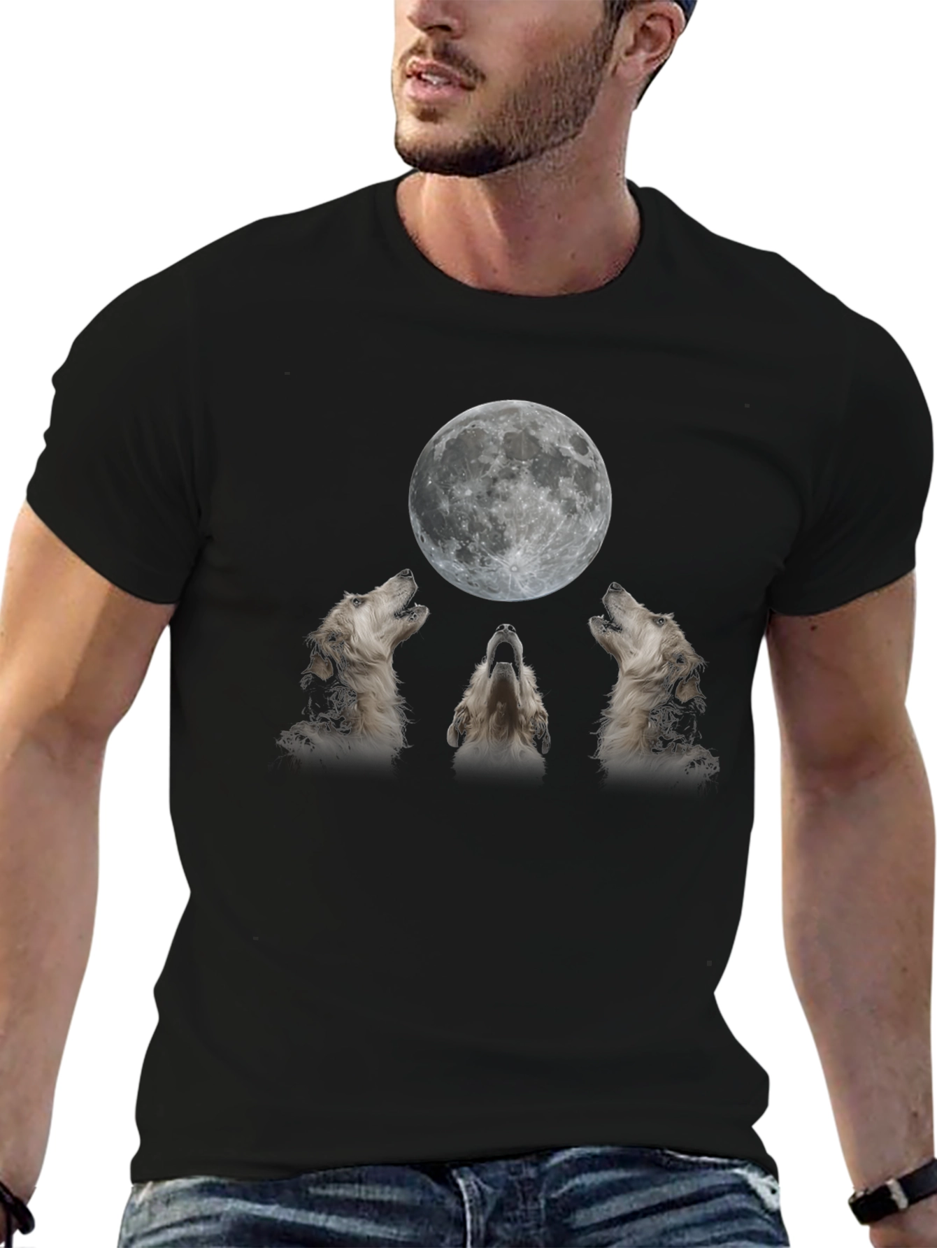 Wolf Moon Graphic Tee - Black T-Shirt