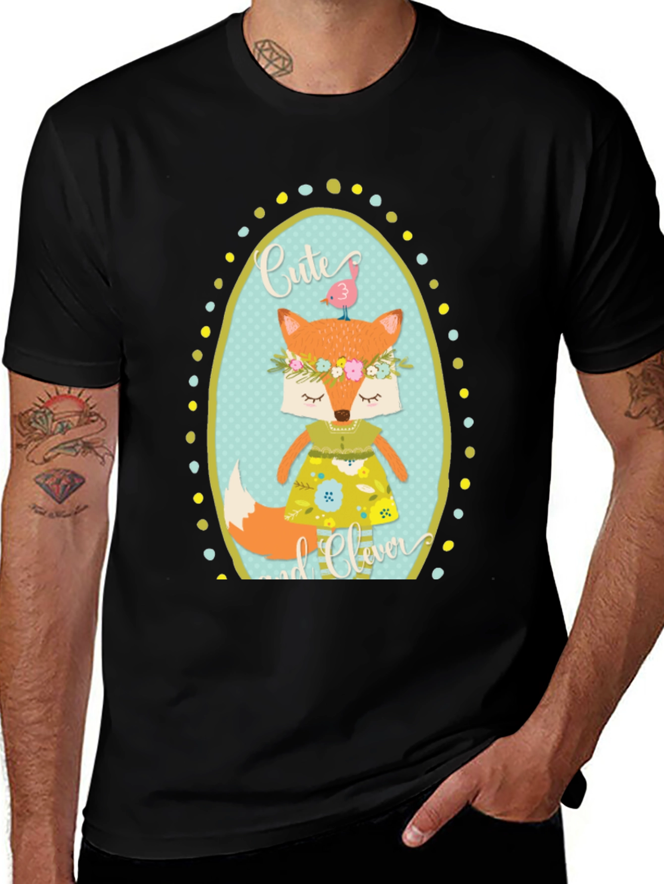 Cute & Clever Fox Graphic Tee - Soft Cotton Blend