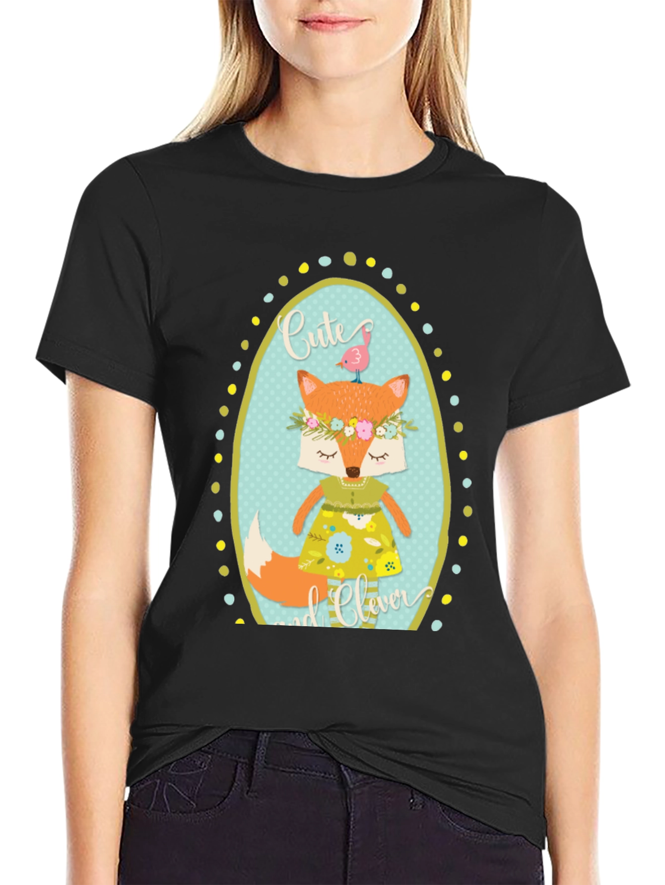 Cute & Clever Fox Graphic Tee - Soft Cotton Blend