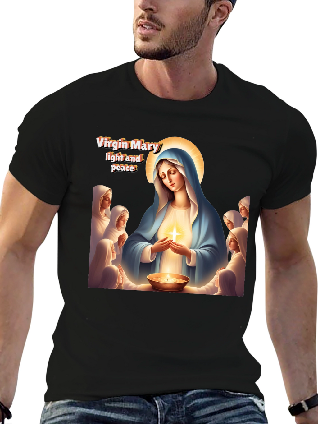 Virgin Mary Light and Peace Graphic Tee